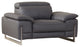 Turin Contemporary Genuine Italian Leather Chair Dark Gray