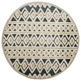 Tufted Geometric Diamonds and Stripes Round Rug, 6' Round