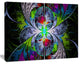 Multi Color Fractal Stained Glass, Abstract Wall Art Canvas, 20x12
