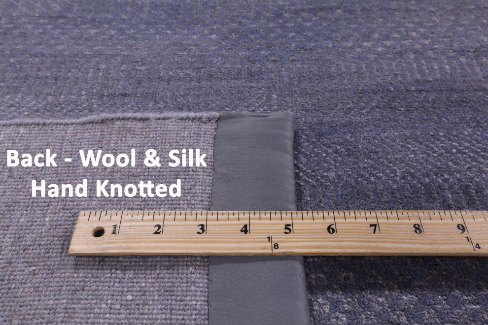 9' 2" X 12' 4" Savannah Grass Wool and Silk Handmade Rug Q11443