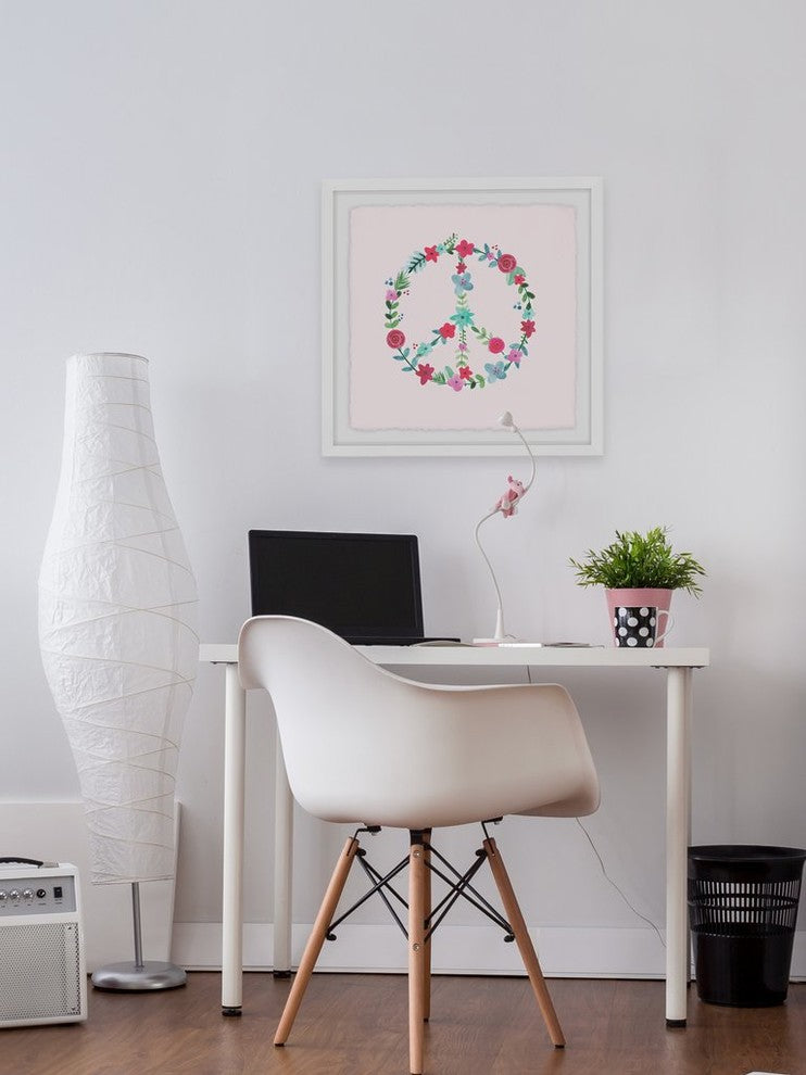 "Floral Peace" Framed Painting Print, 24"x24"