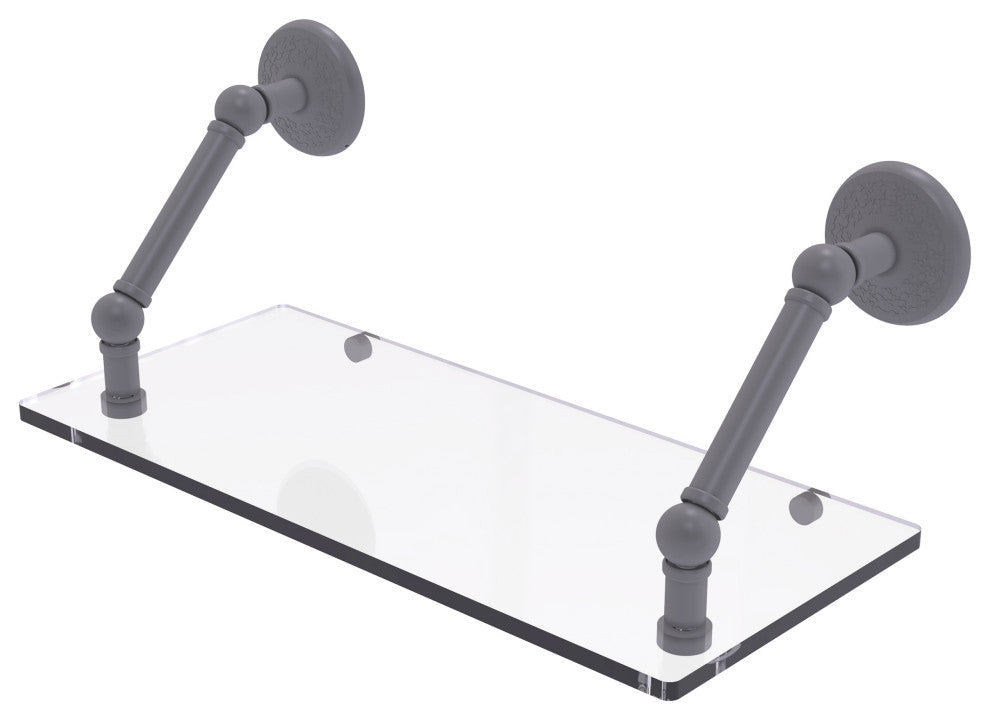 Prestige Monte Carlo 18" Floating Glass Shelf, Matte Gray