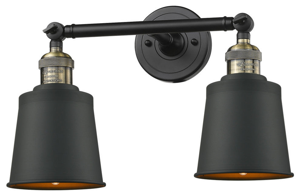 Addison 2-Light Bath Vanity-Light, Black Antique Brass, Antique Brass