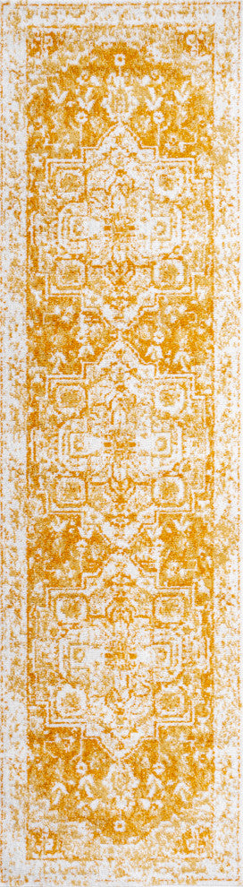 Audrey Bohemian Ornate Medallion Orange/White 2 ft. x 8 ft. Runner Rug