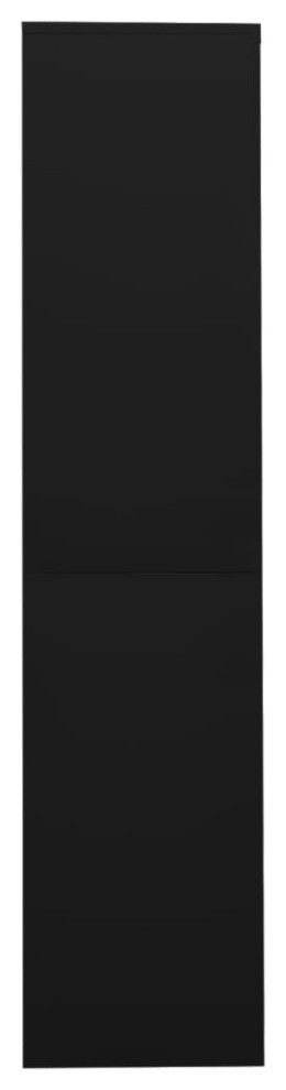 Vidaxl Office Cabinet With Sliding Door Black 35.4"x15.7"x70.9" Steel