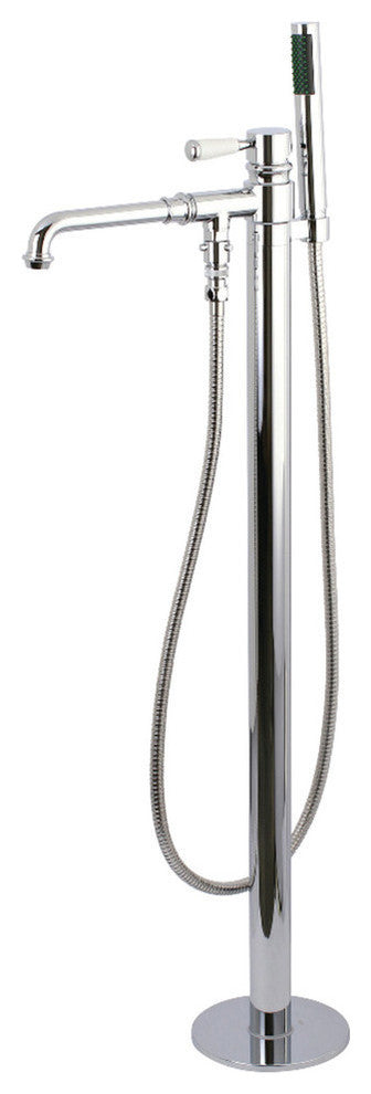 Kingston Brass Freestanding Tub Faucet With Hand Shower, Polished Chrome