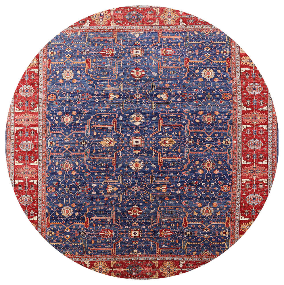 Ahgly Company Indoor Round Mid-Century Modern Area Rugs, 8' Round