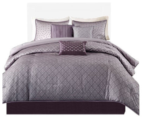 Madison Park Biloxi 7 Piece Comforter Set in Purple