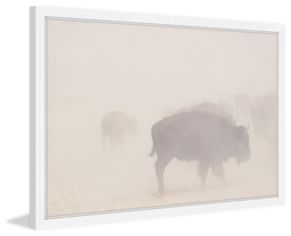 Marmont Hill, "Herd in the Fog" Framed Painting Print, 24x16