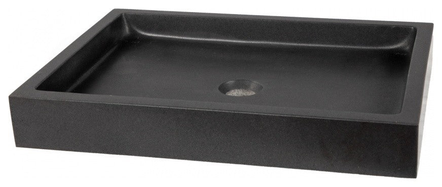 Eden Bath EB_S006LS-H Rectangular Infinity Pool Sink In Honed Lava Stone