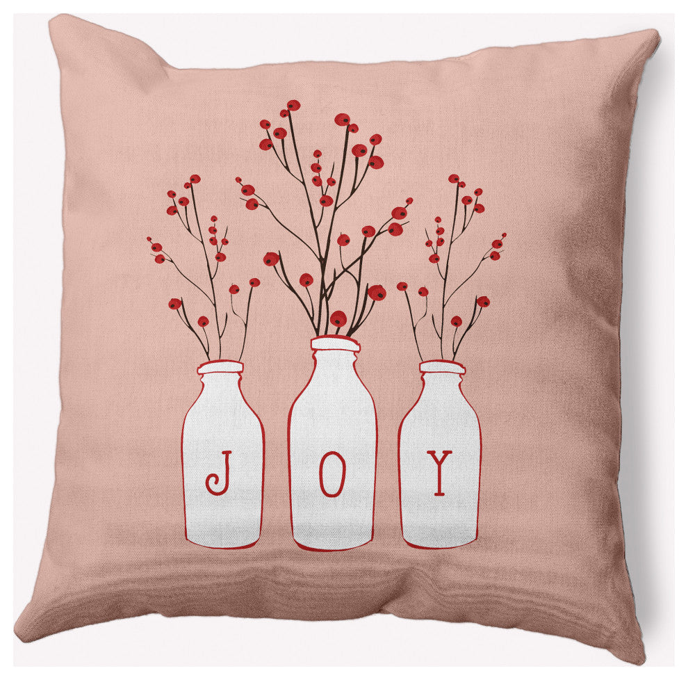 Joy Decorative Throw Pillow, Peach, 20"x20"