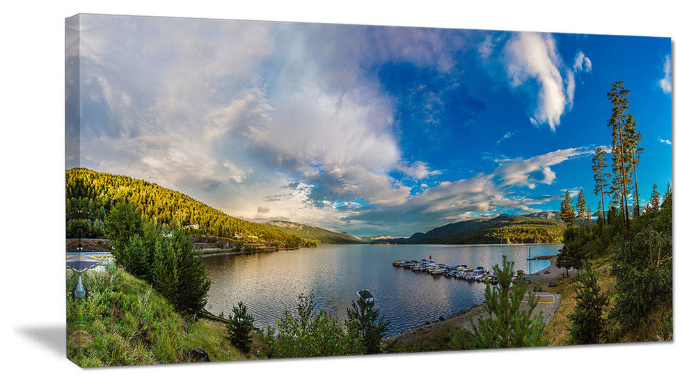 Sognefjord in Norway Panorama, Landscape Canvas Art Print, 60"x28"