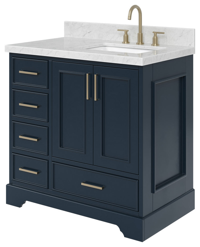 Ariel Stafford 37" Single Right Offset Rectangle Sink Bathroom Vanity