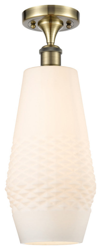 Innovations 516-1C-AB-G681-7-LED 1 Light Semi-Flush Mount, Antique Brass