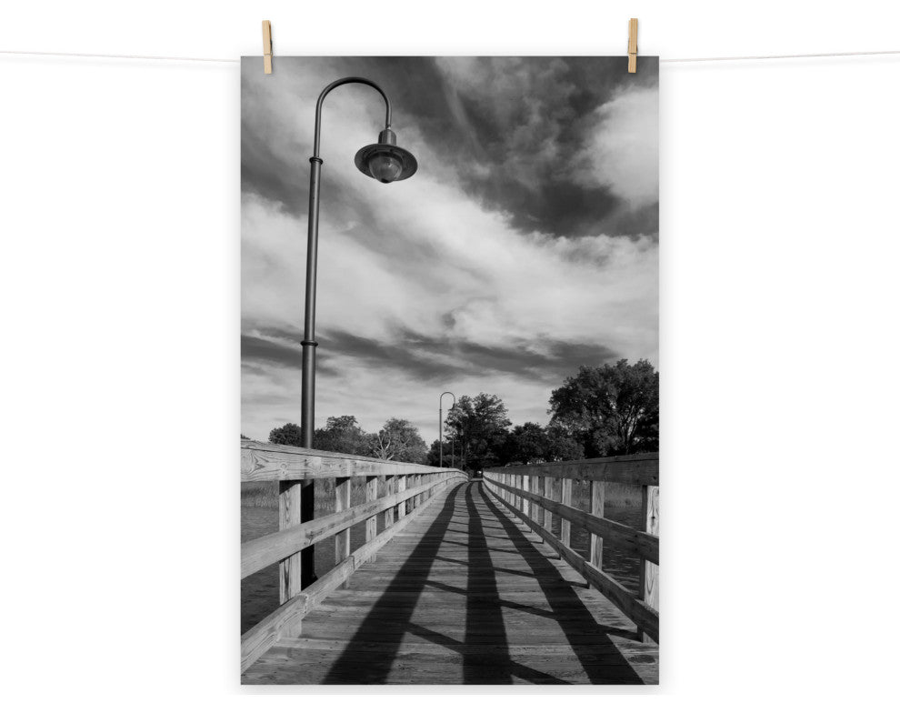 Follow the Lines Black & White Landscape Photo Unframed Wall Art Print, 16" X 20"