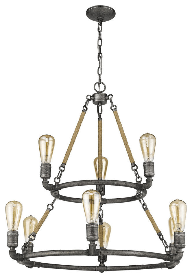 Grayson 9-Light Antique Gray Chandelier