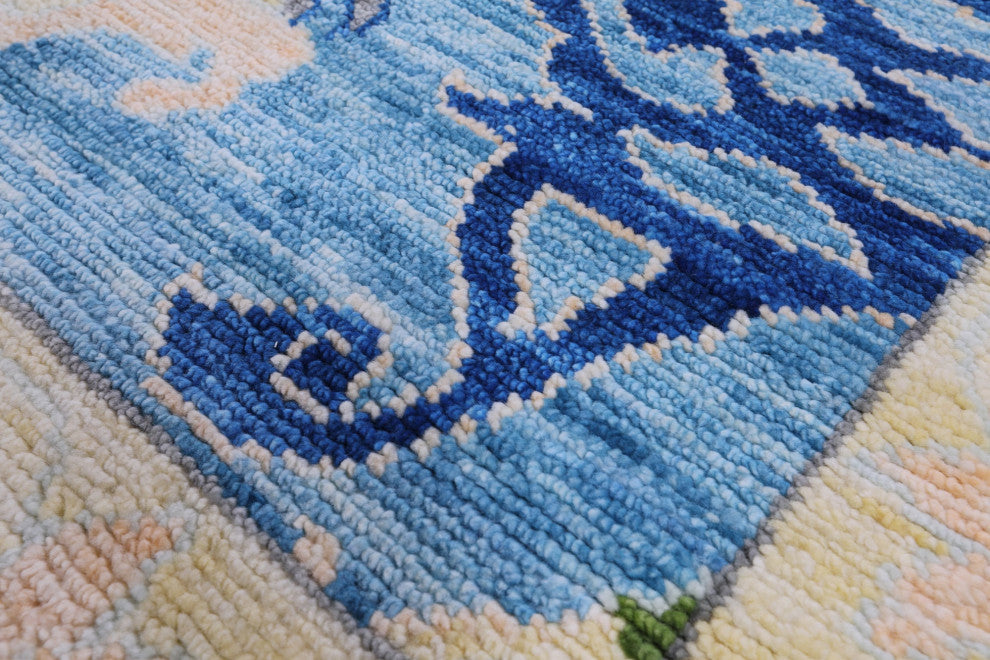 9' 2" X 12' 1" Hand-Knotted Turkish Oushak Wool Rug - Q15612