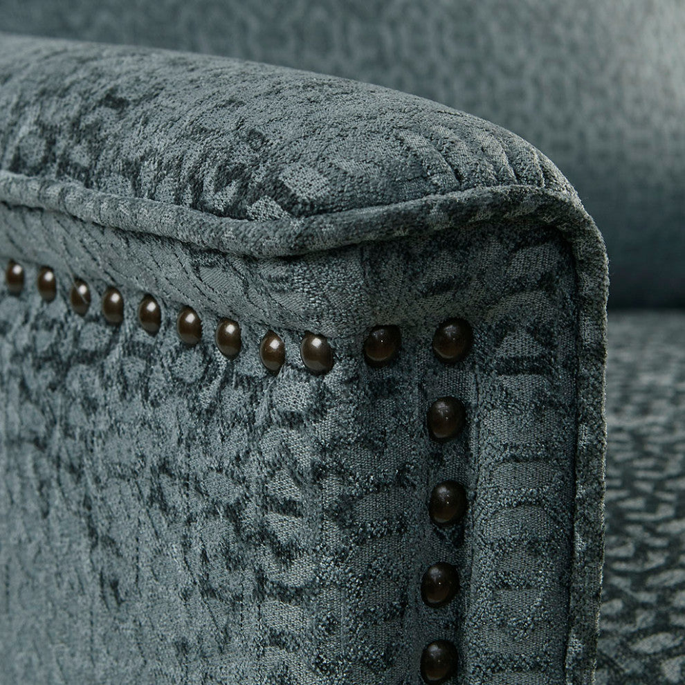 Madison Park Salina Weathered Push Back Lounge Recliner, Dark Teal