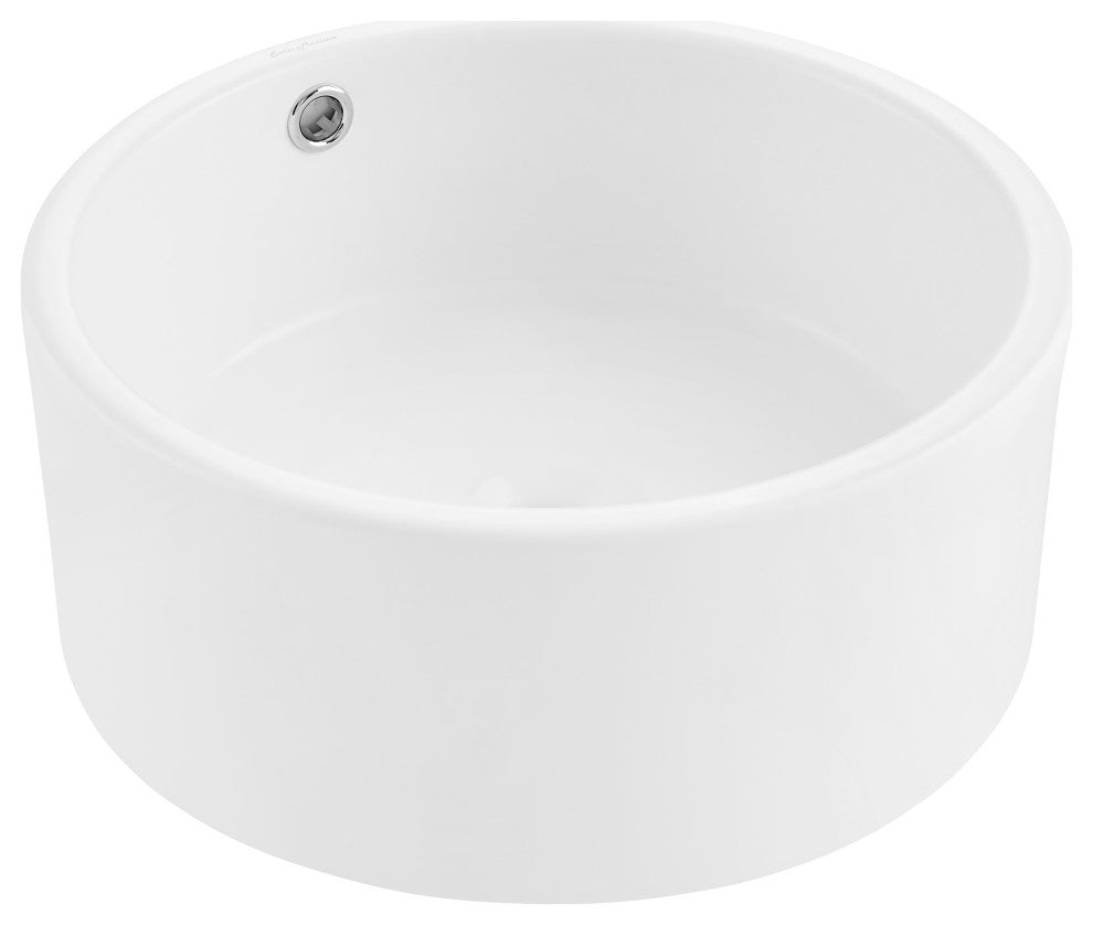 Monaco Round Vessel Sink, Matte White