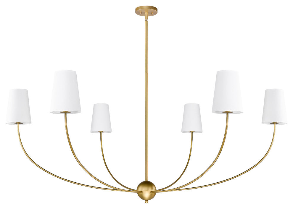 Z-LITE 6-Light Chandelier, Rubbed Brass