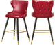 Hendrix Faux Leather Upholstered Bar Stool, Set of 2, Red
