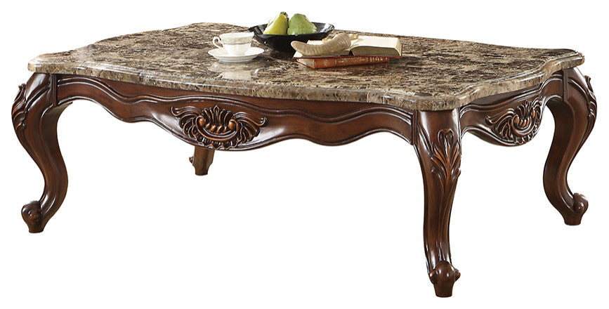 ACME Jardena Coffee Table, Marble and Cherry Oak