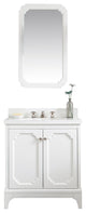 30" Wide Pure White Single Sink Quartz Carrara Bathroom Vanity