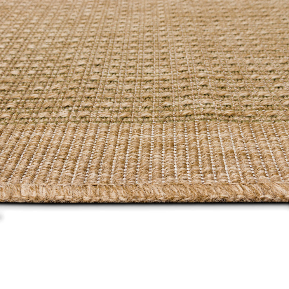 Sahara Texture Border Indoor/Outdoor Rug, Green, 1'11"x7'6"