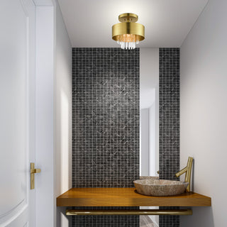 Livex Lighting Orenburg 3 Light Natural Brass Semi-Flush