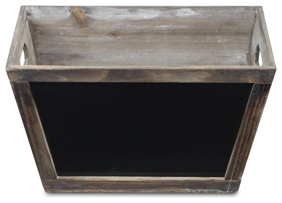 Wooden Chalkboard Storage Bin