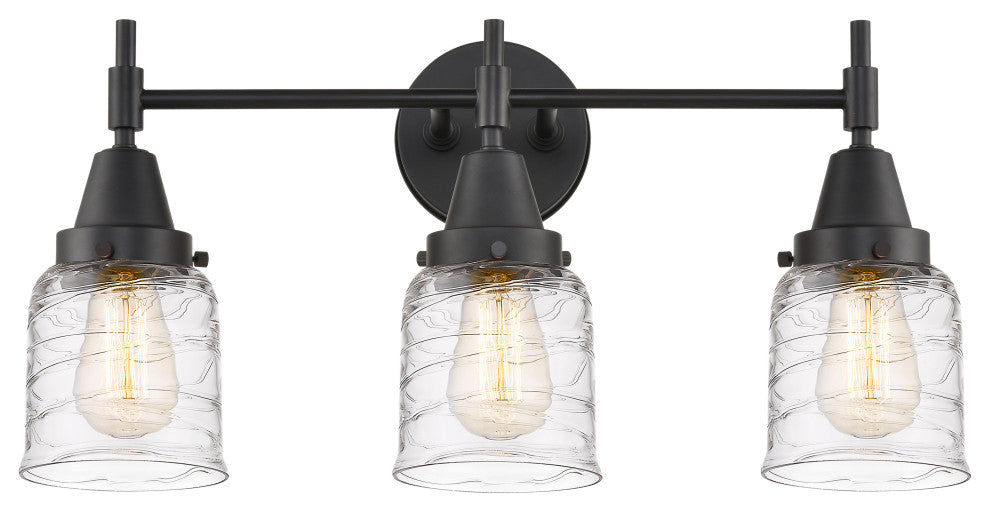 Innovations 447-3W-BK-G513 3-Light Bath Vanity Light, Matte Black