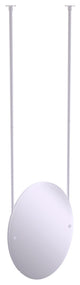 Frameless Oval Ceiling Hung Mirror with Beveled Edge, Satin Chrome