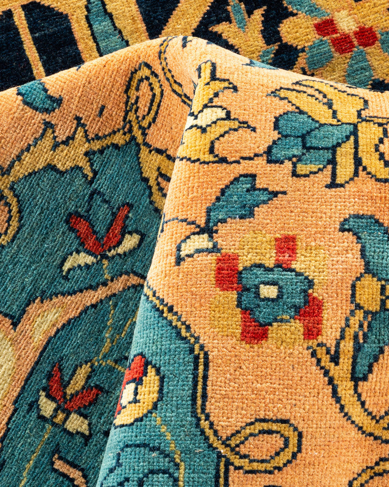 Eclectic, One-of-a-Kind Handmade Area Rug Beige, 15' 10" x 11' 10"