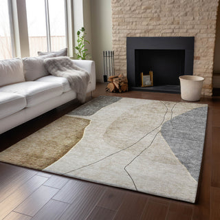 Premium Machine Washable Mayfield AMF696 Taupe 3' x 5' Rug