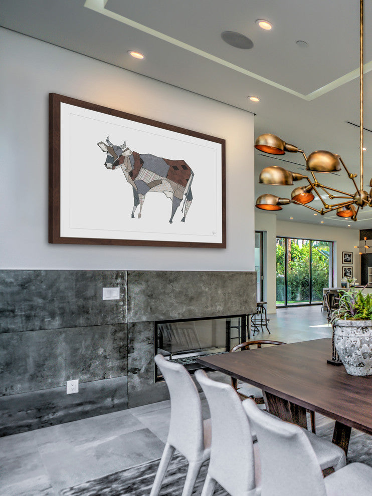 "La Vaca Modelada" Framed Painting Print, 18"x12"