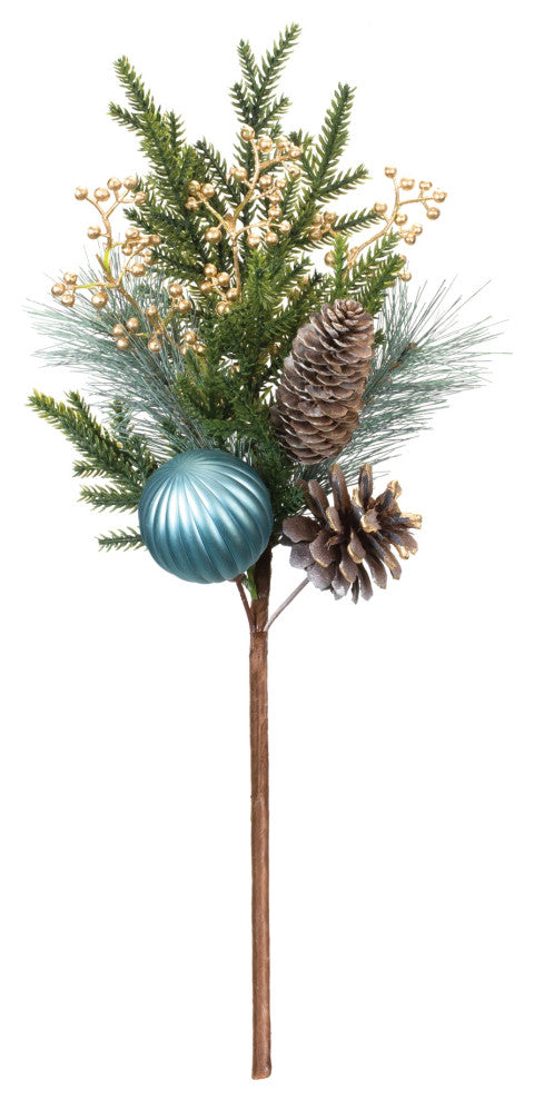 Pine Spray With Ornament, Set of 2