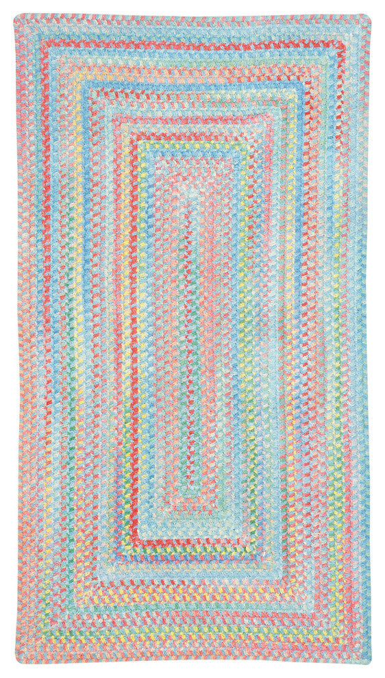 Capel Baby's Breath Medium Blue 0450_440 Braided Rugs - 7' 6" X 7' 6" Concentric