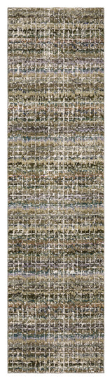 Aegina Gridwork Plaid Green/Multi Area Rug Runner 2'3" x 8'