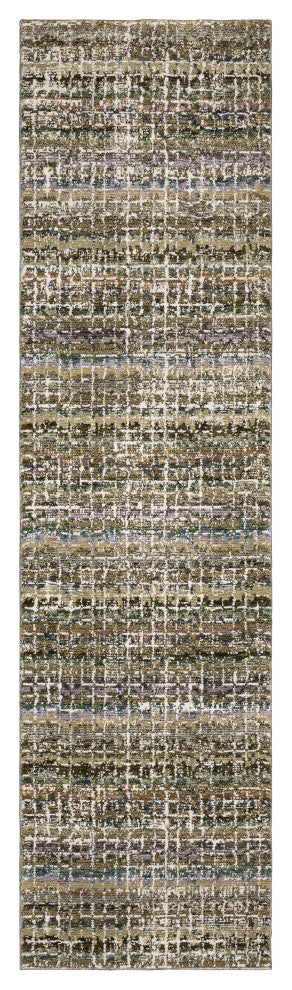 Aegina Gridwork Plaid Green/Multi Area Rug Runner 2'3" x 8'