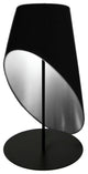 1 Light Slanted Tapered Drum Table, Blk/Slv Shade