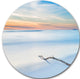 Wood Branch On Beach At Twilight, Seascape Disc Metal Wall Art, 11"