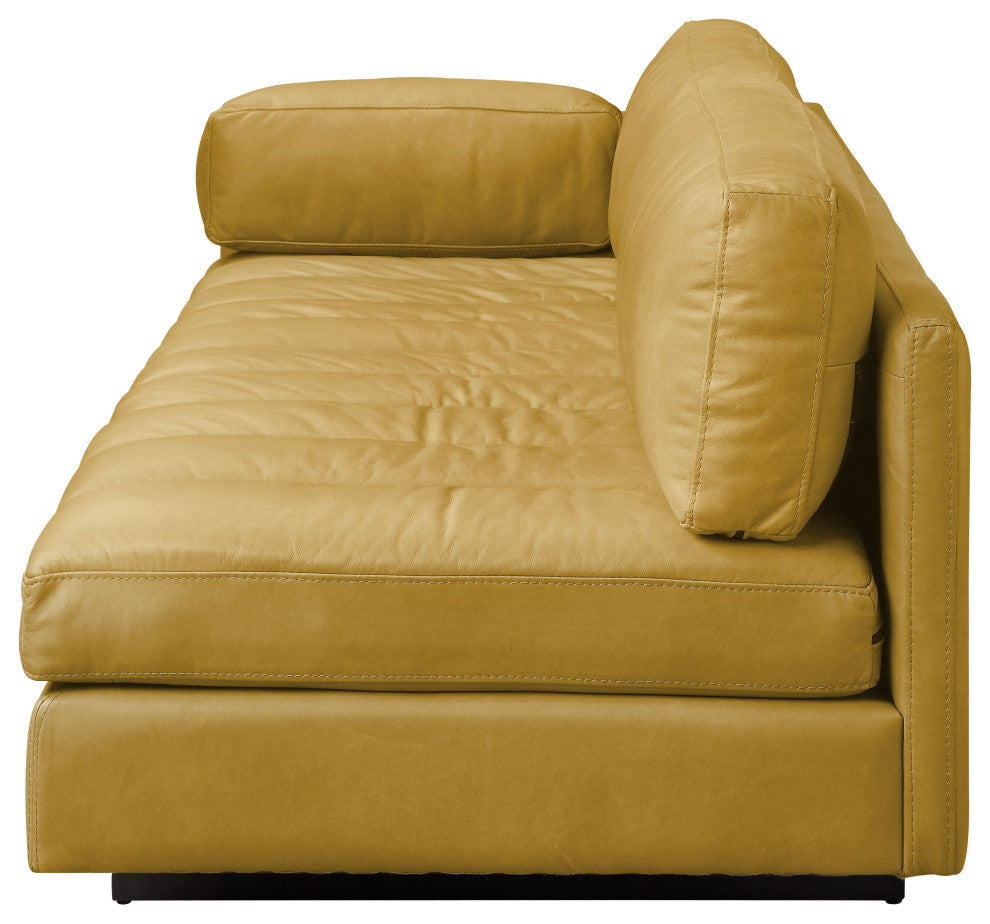 ACME Radia Sofa With Pillow, Turmeric Top Grain Leather