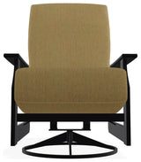 St. Catherine Deep Seat Outdoor Swivel Rocker, Stucco/Black