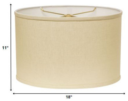 18" Parchment Biege Throwback Oval Linen Lampshade