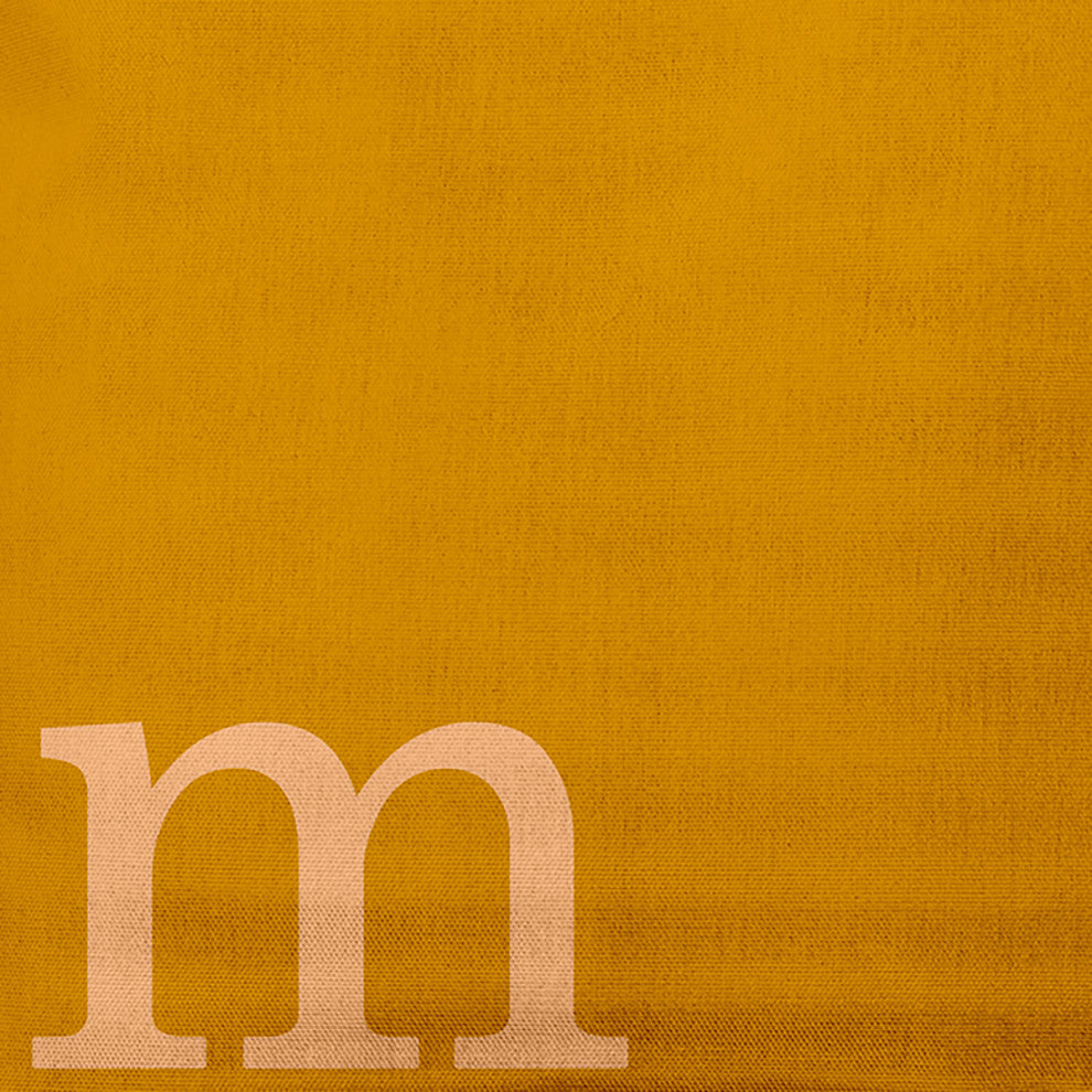 18" x 18" Modern Monogram Indoor/Outdoor Polyester Throw Pillow, Autumn Gold