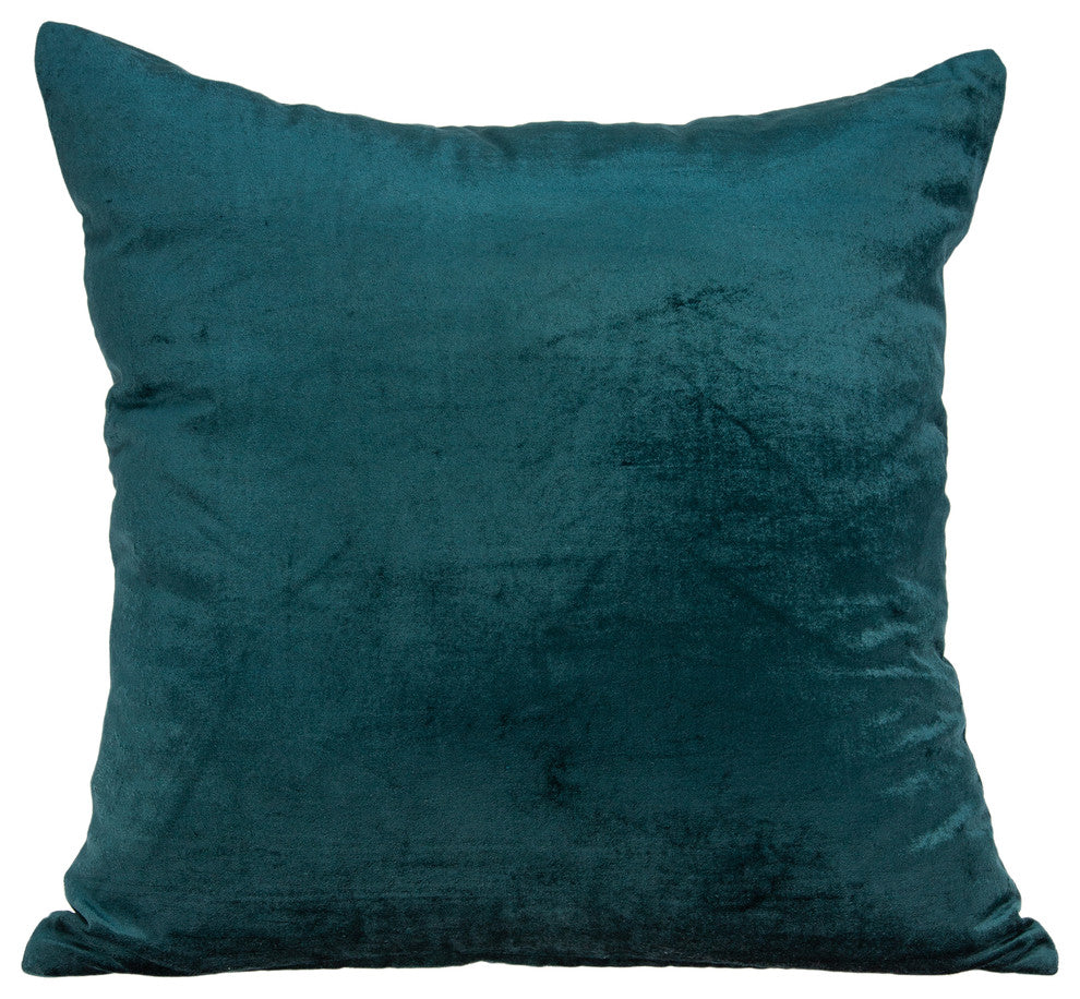 Parkland Collection Bento Transitional Teal Solid Pillow Cover With Poly Insert