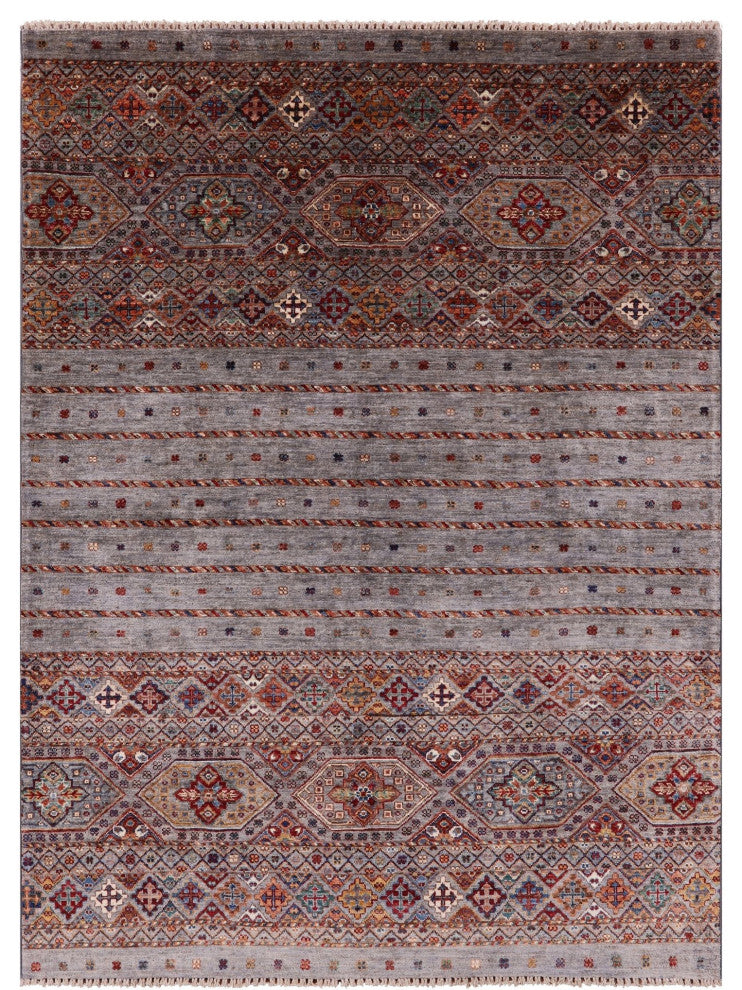 Hand Knotted Super Kazak Khorjin Wool Rug 4' 11" X 6' 9" Q10784