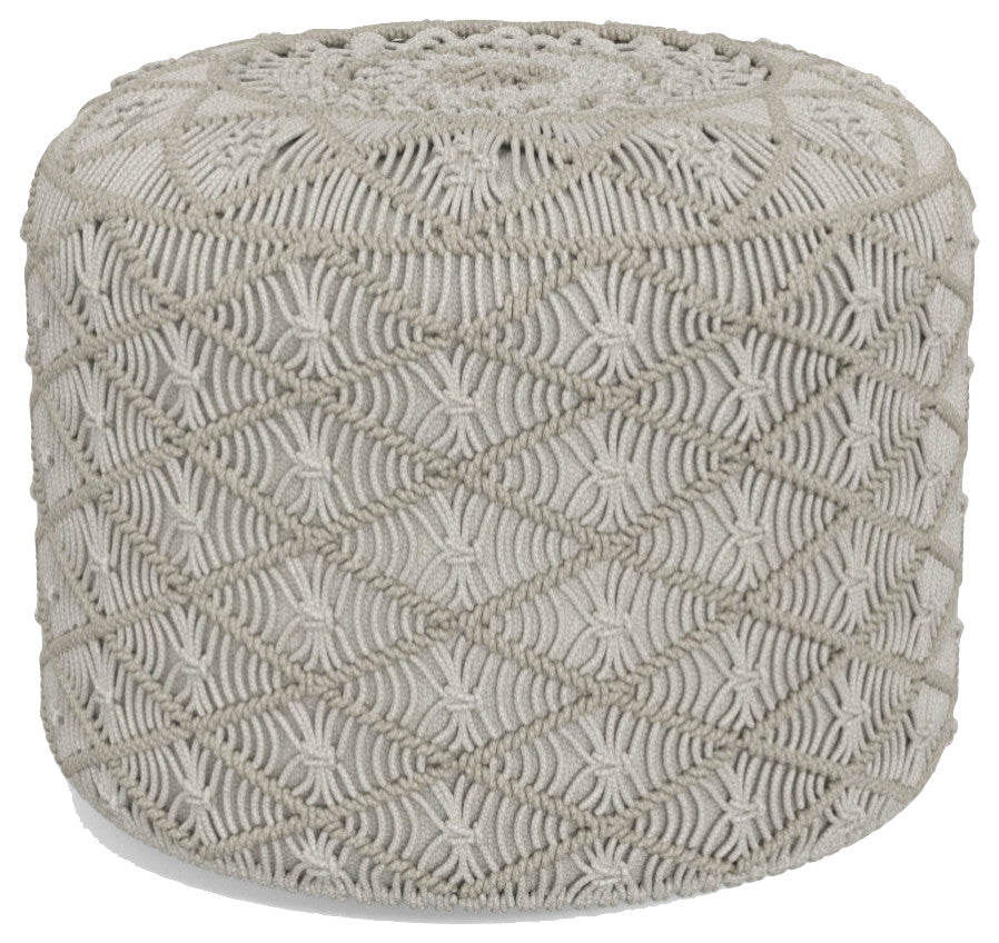 Coates Round Macrame Pouf
