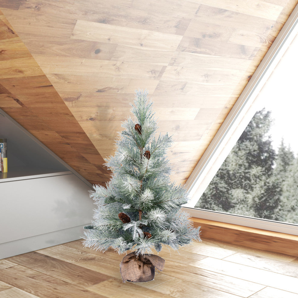Vickerman D192330 36" Frosted Ansell Pine Artificial Christmas Tree, Unlit