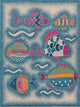 5" x 8" Blue Playful Fish Indoor Outdoor Area Rug